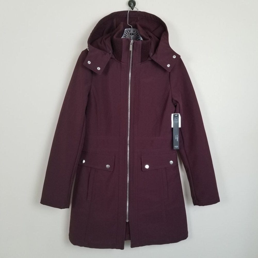 Sienna Studio Wine Zip Front Walker Coat Jacket Small NWT